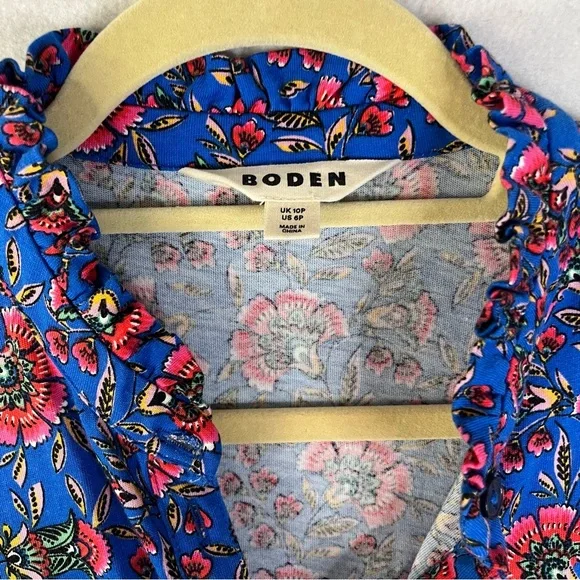 Boden Willow Frill Short Shirt Dress Sz 6P Garden Party Boho Casual Flower NWOT - Picture 7 of 11